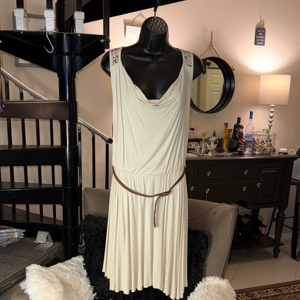 GUESS Cream Dress with Belt